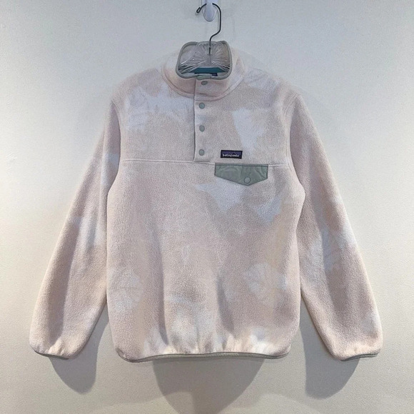 Patagonia Synchilla Cream Fleece Outdoor Casual Snap Button Pullover Small - Picture 2 of 8